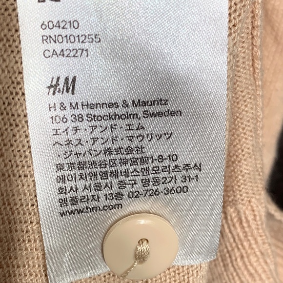 H&M Women’s Beige Cardigan Longline Button Front Pockets Rayon Cotton Blend Size - Picture 7 of 8